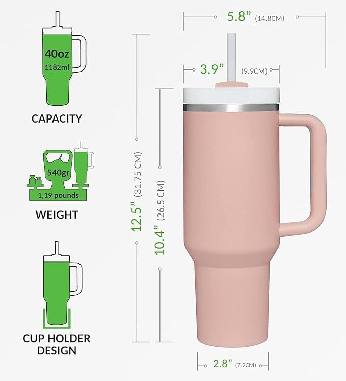 1200ML Stainless Steel Tumbler With Straw (Multicolour