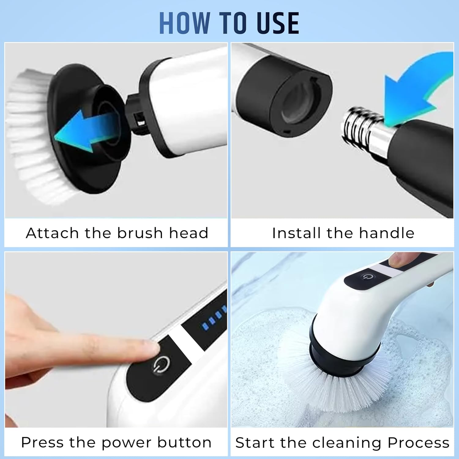 9 in 1 Electric Cleaning Brush – Multi-Surface Power Scrubber with Dual Speeds
