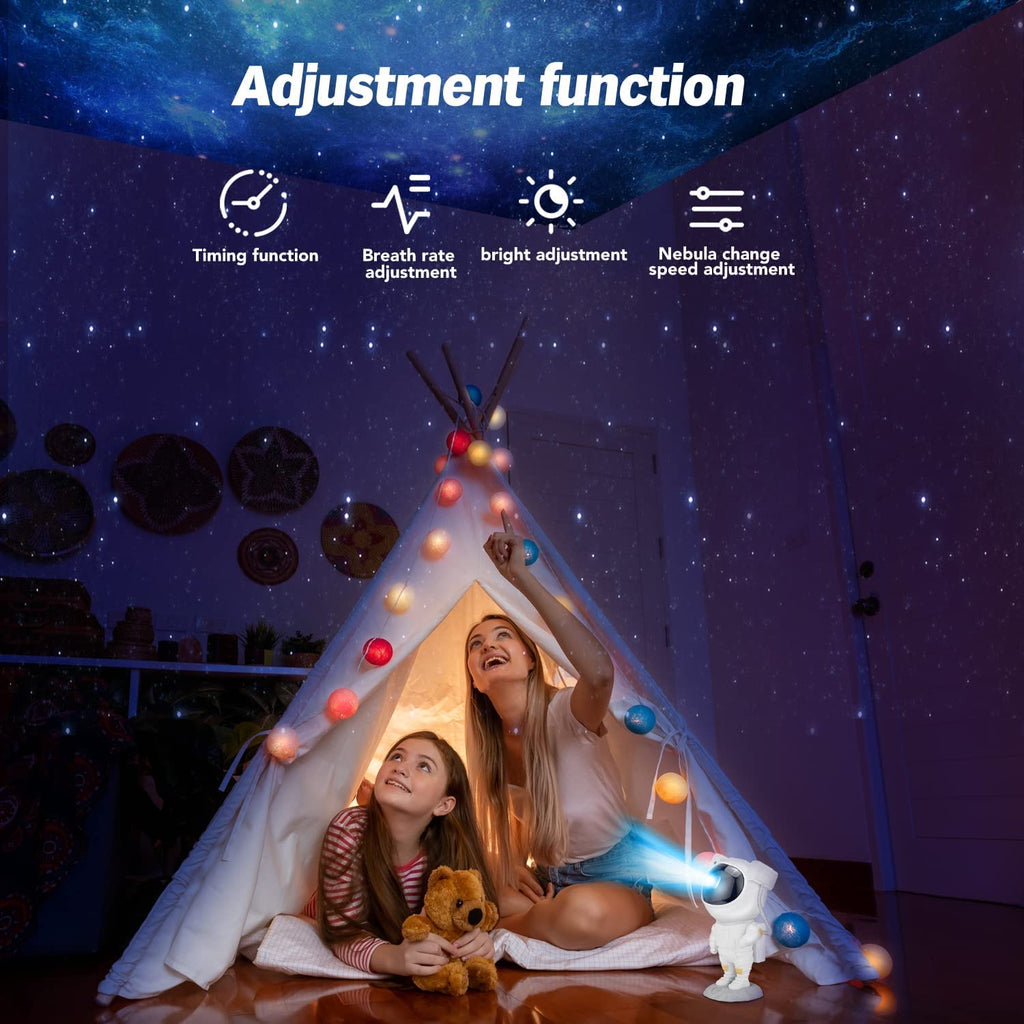Astronaut Galaxy Projector with Remote Control – 360° Adjustable Timer Kids Astronaut Nebula Night Light