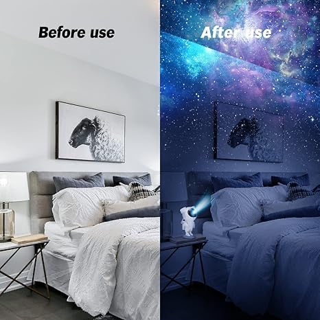 Astronaut Galaxy Projector with Remote Control – 360° Adjustable Timer Kids Astronaut Nebula Night Light