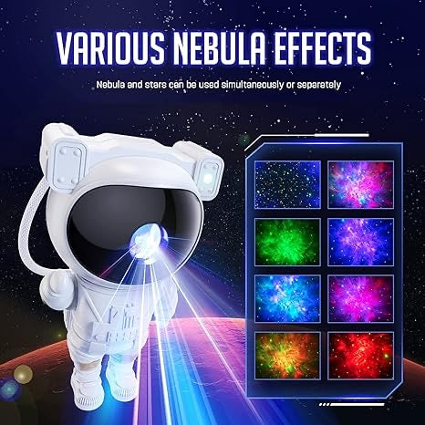 Astronaut Galaxy Projector with Remote Control – 360° Adjustable Timer Kids Astronaut Nebula Night Light