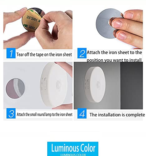 Lamp Led Motion Sensor Round Shape Night Light (Pack of 2)