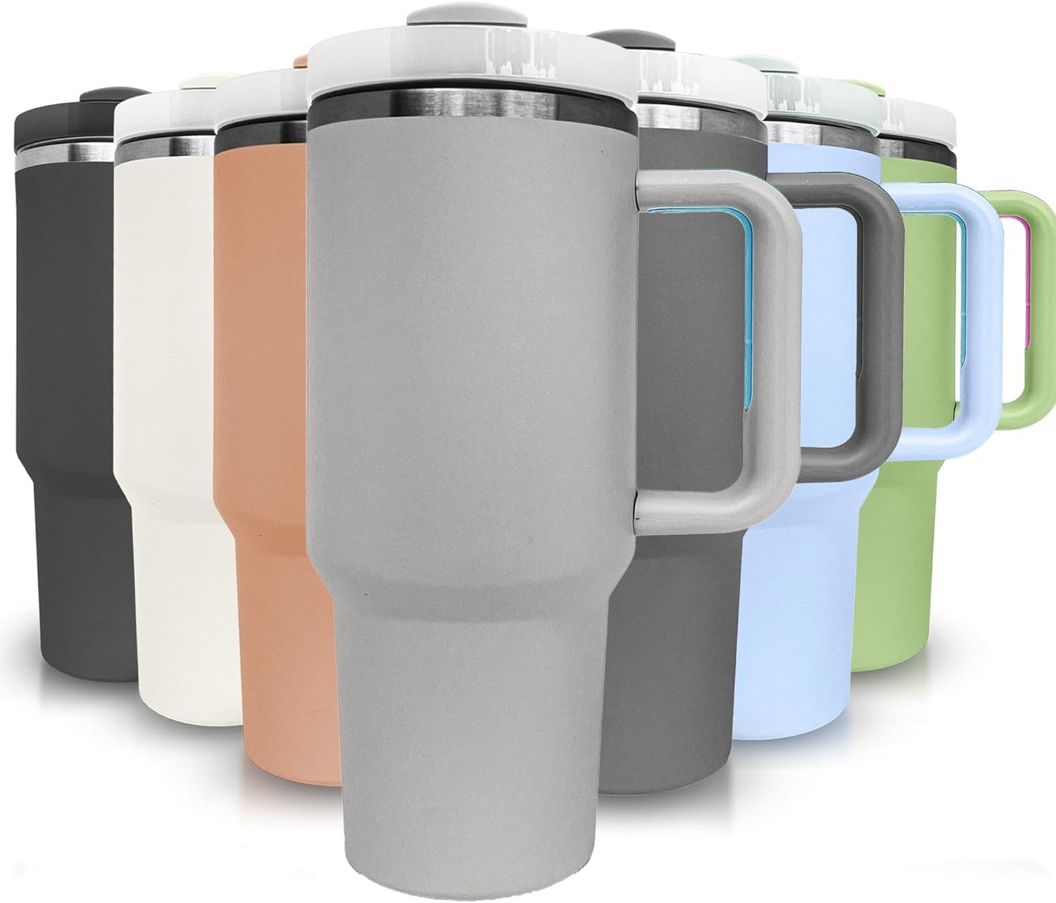 1200ML Stainless Steel Tumbler With Straw (Multicolour